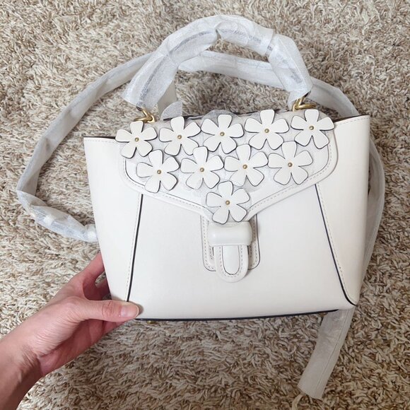 Coach Courier Carryall 23 With Floral Applique - Picture 2 of 9